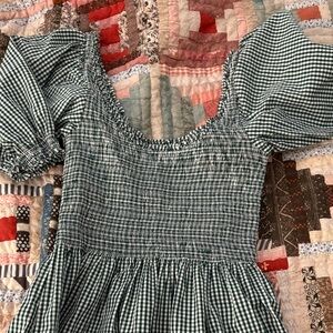 Hill House Green and White Gingham Nap Dress